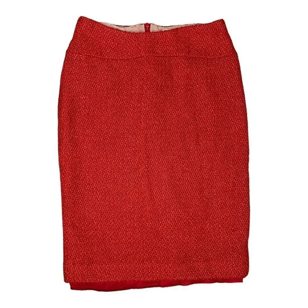 Anthropologie Moulinette Soeurs Women’s Size 4 Red Viscose Wool Blend Skirt